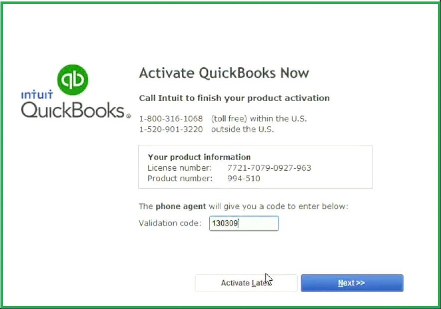 QuickBooks Activate Validation Code Generator