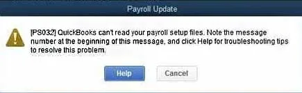 QuickBooks Payroll Update Error PS032