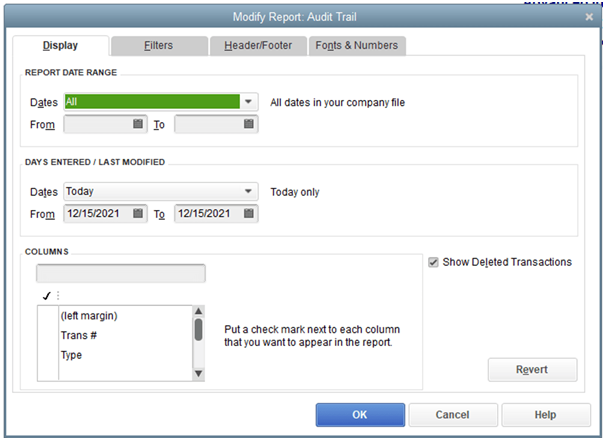 Delete Audit Trail in QuickBooks