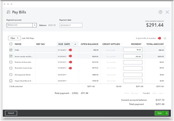 Bill Payment form