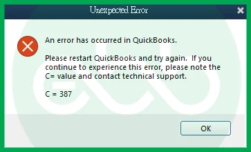 QuickBooks Error C387